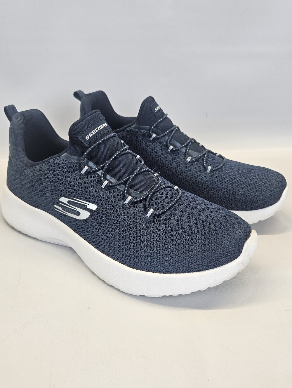 Skechers Sneakers Memory Foam Walking Dyna Might Navy Blue Slip On Womens 9